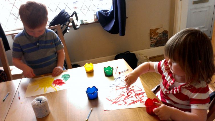 Painting with cotton buds