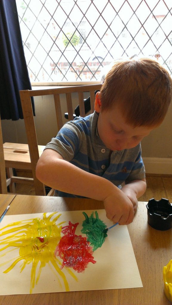 Cotton bud painting for kids
