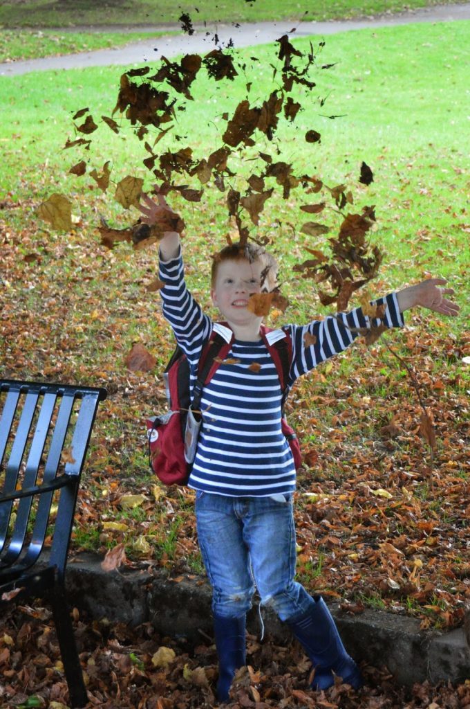throwing leaves