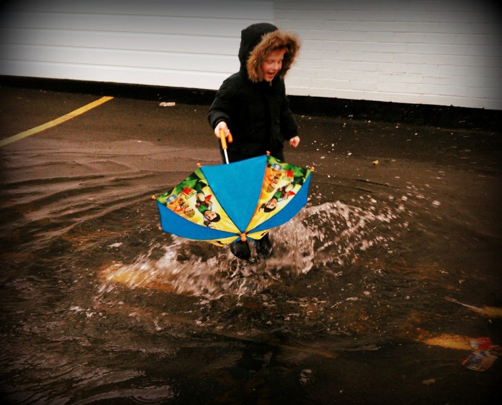 Splashing in puddles Splashing in puddles