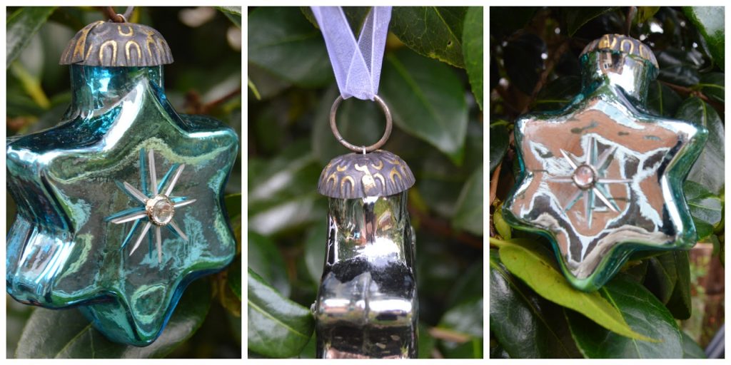 blue glass star baubles The Christmas Boutique - blue glass star baubles