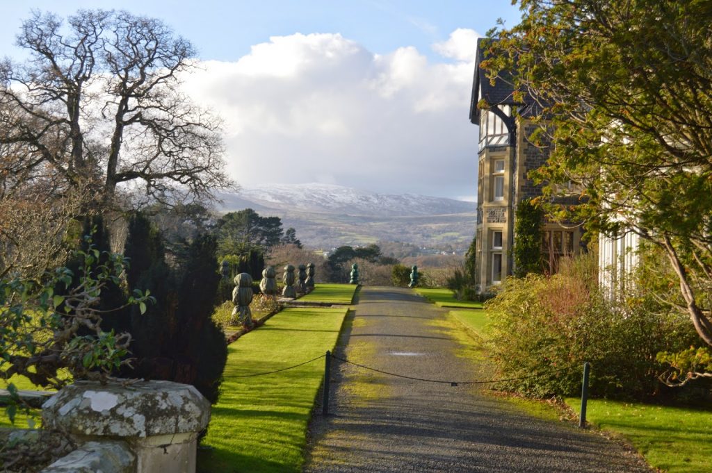 Bodnant Garden - views of the snow topped mountains