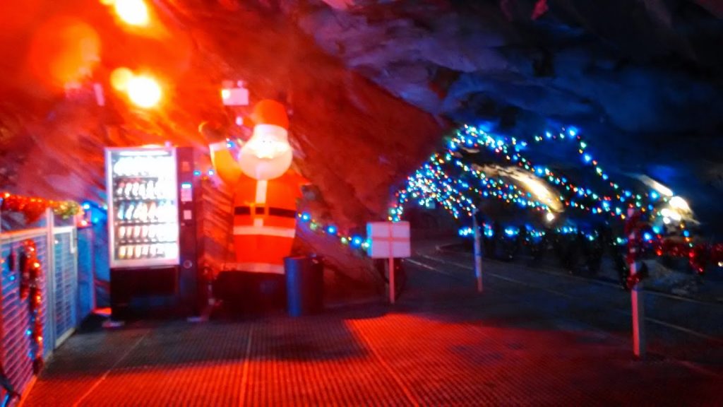 Twinkly caverns visiting Father Christmas at Bounce Below
