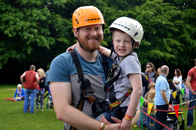 Ready for the zip wire at Geronimo Festival