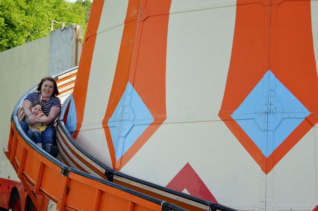 Mummy & Chloe on the helter skelter at Geronimo Festival
