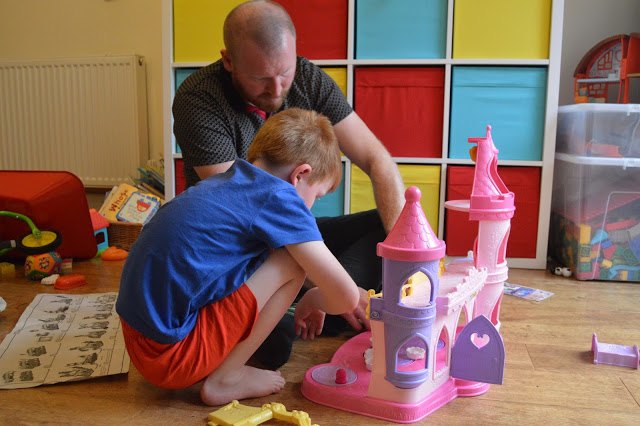 Helping Dad to build the Disney Princess palace