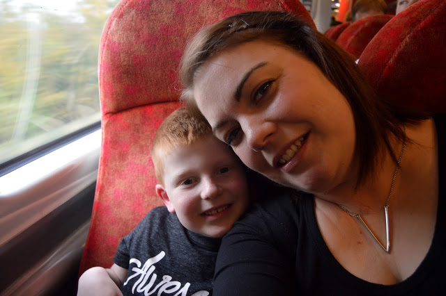 Mummy & Ben on the train to London