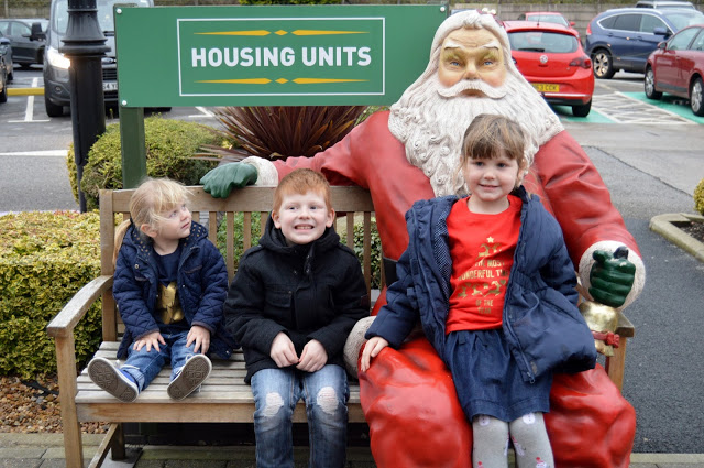 Father Christmas bench at Housing Units