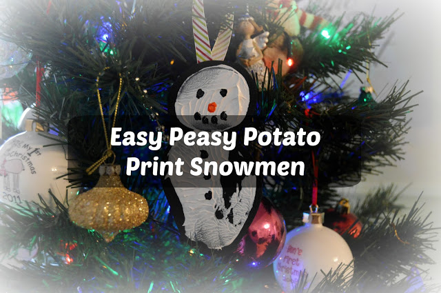 How to make easy peasy potato print snowmen