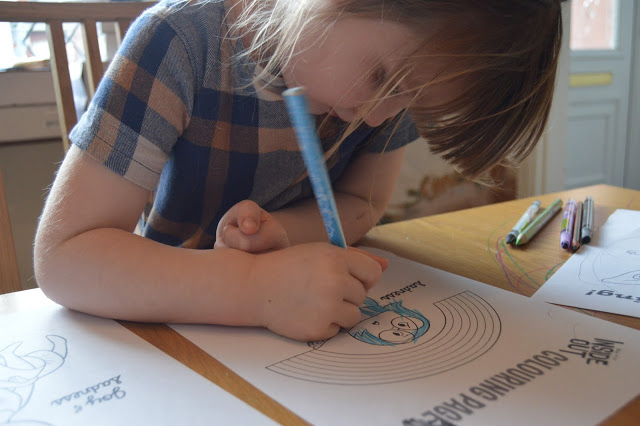 Little girl colouring in