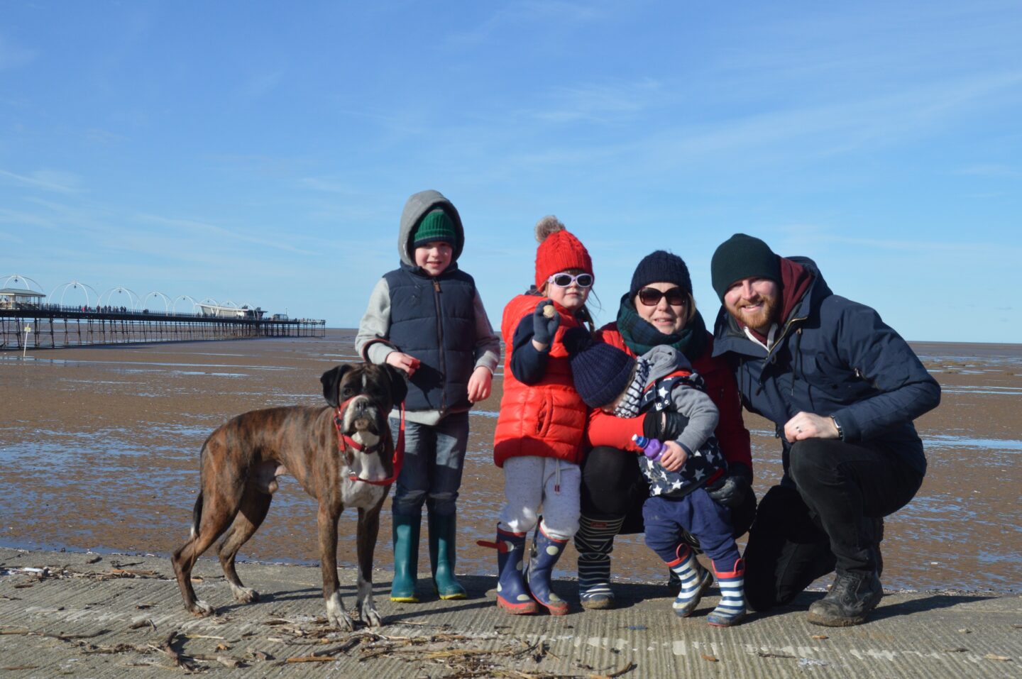 Valentine's Day family photo Valentine's Day family photo on the beach in Southport