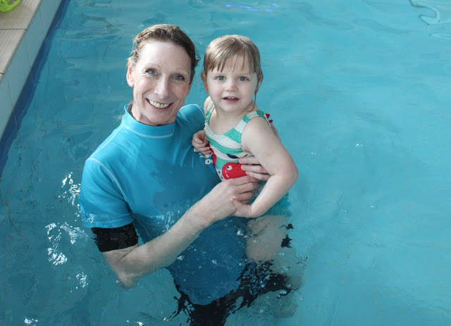 Amy with Puddle Ducks teacher Claire