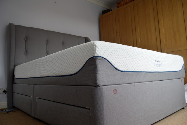 grey Silentnight bed with headboard
