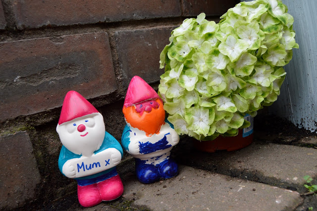 Gnorris the Gnome from Cath Kidston in our garden