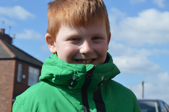Cheeky, seven year old boy