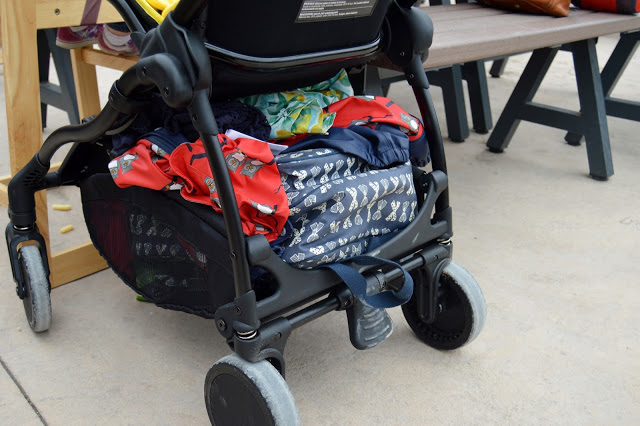 Icandy raspberry basket - pushchair basket full of bags and coats