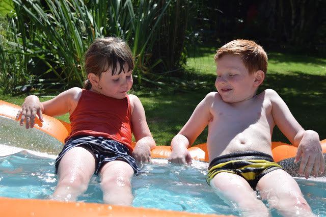 Kids in the paddling pool