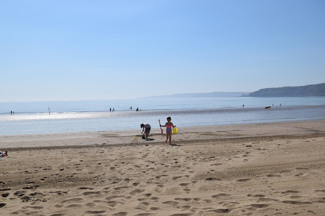 Playing on the beach in Scarborough