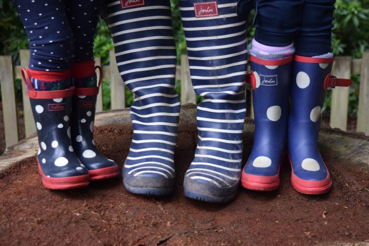 Navy Wellies - Joules stripe wellies, Joules kid's wellies