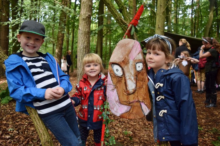 Just So Festival - Kids with a statue