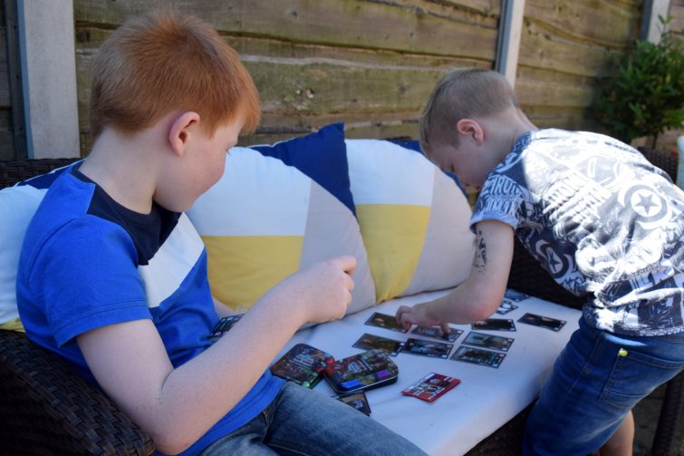 Hero Attax boys playing