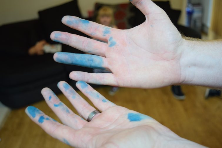 Epson ink on hands