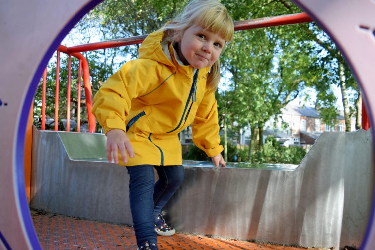 Amy on climbing frame