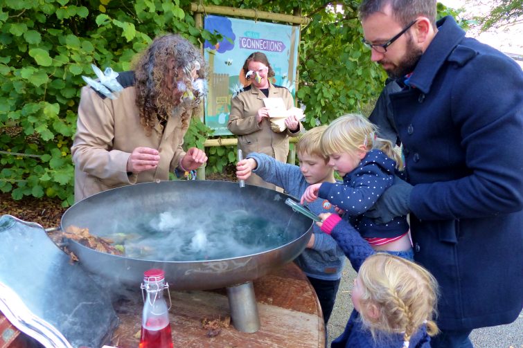 Pouring all the magic potion into the pot at The Enchantment of Chester Zoo