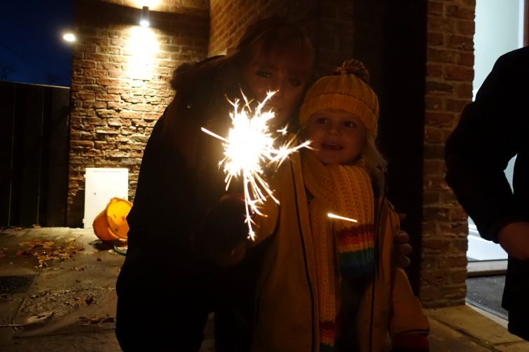Amy's first ever sparkler