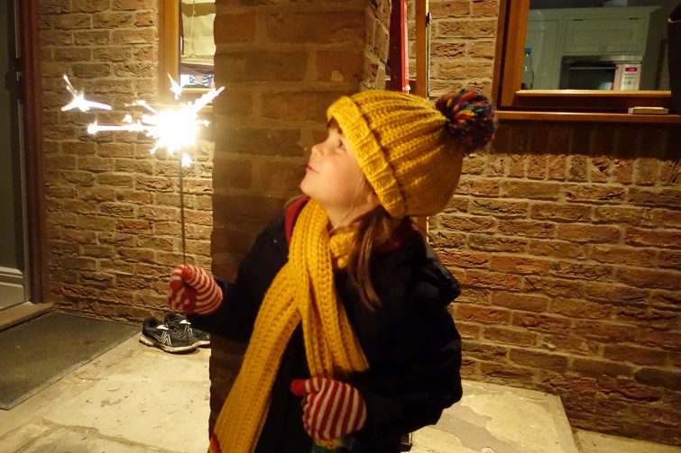 Chloe with a sparkler