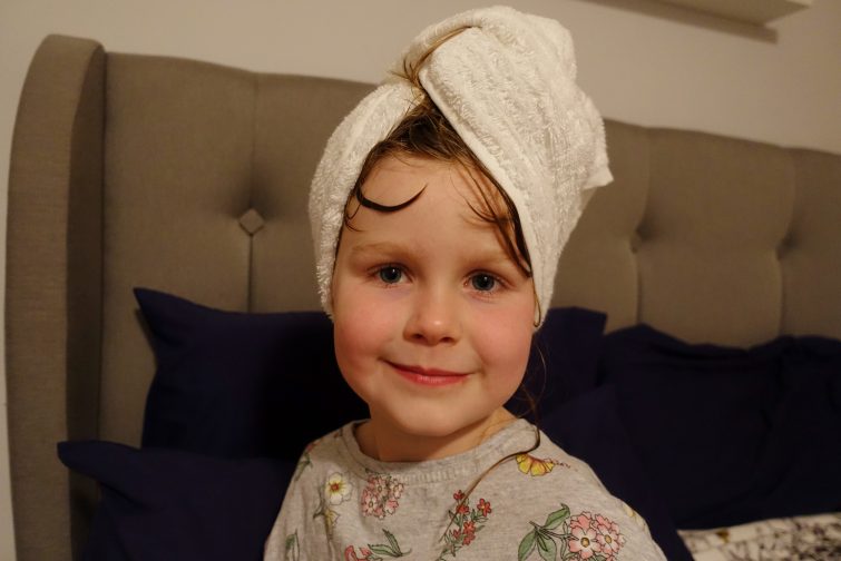 bamboo towel as turban