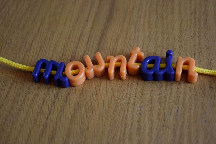 Writing words with Lacing Letters from Learning Resources