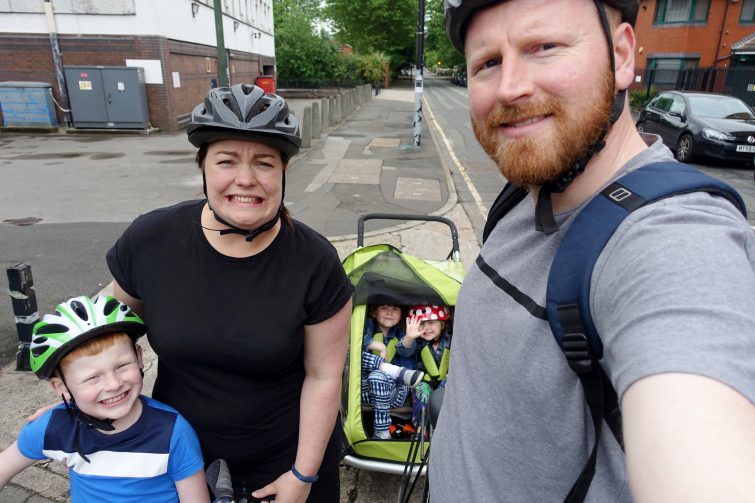 Me & Mine family photo on bikes - May 2017