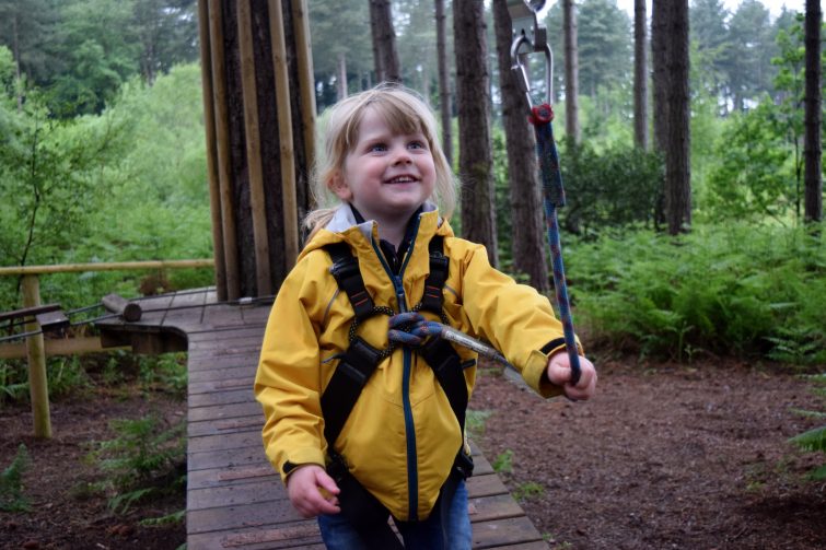 Testing the equipment at Go Ape with Pri Allergy