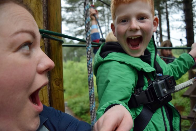 Excited faces at Go Ape, Delamere