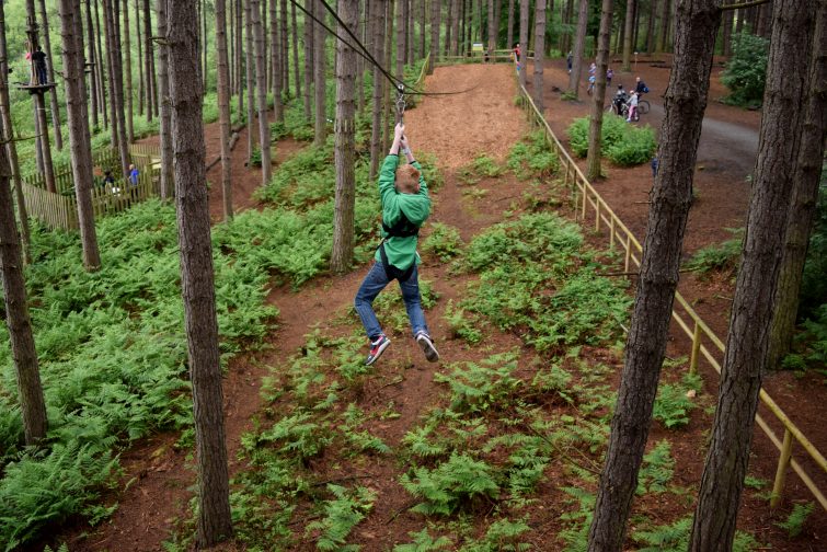 Zip wire at Go Ape, Delamere Forest with Piri Allergy
