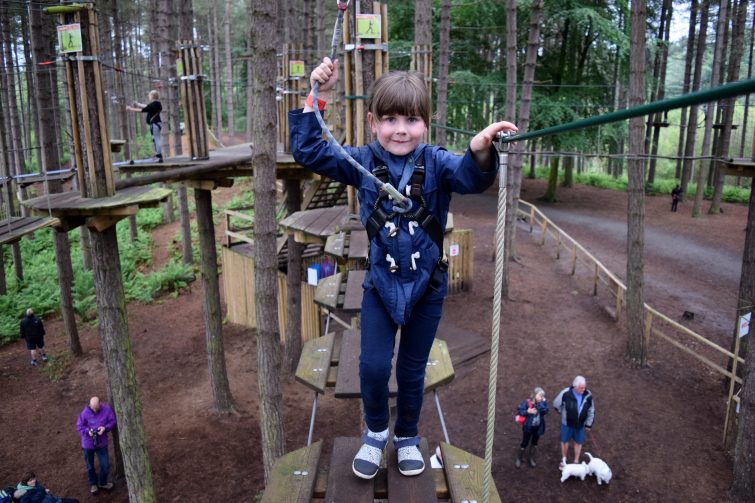 Chloe conquers the more challenging course at Go Ape, Delamere Forest