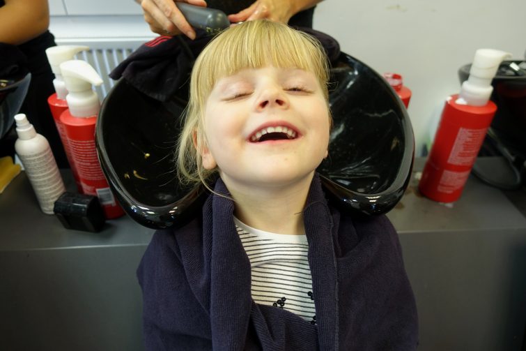 Amy's first salon hair wash
