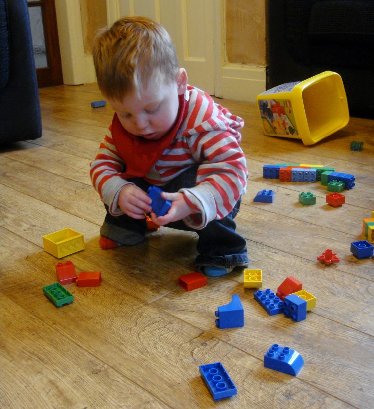 Toddler playing with Duplo #BigKid Tesco