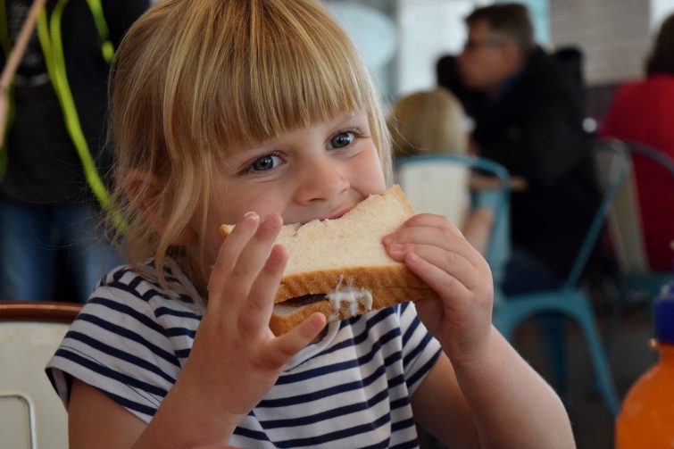 Sausage butties in The Parlour at The Ice Cream Farm