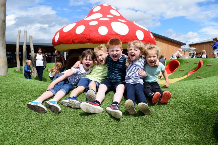 The toadstool in Daisy's Garden at The Ice Cream Farm