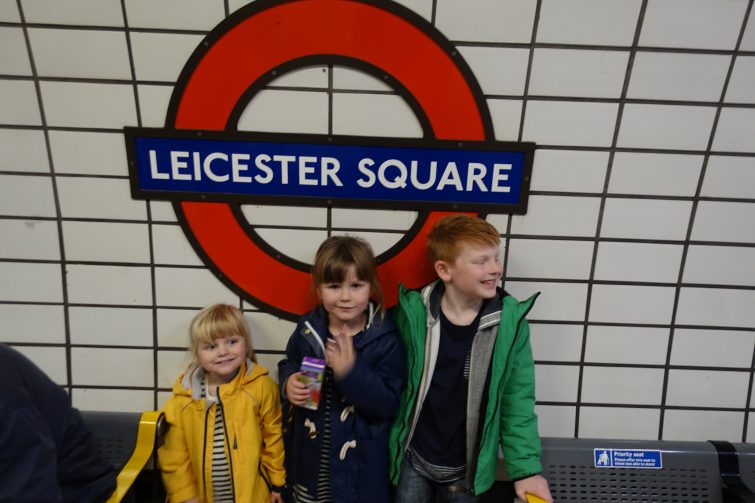 Travelling on the underground with three children