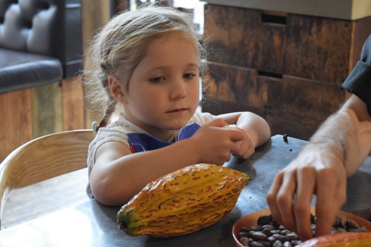 Hotel Chocolat Children's Chocolate Workshops - learning how chocolate is made