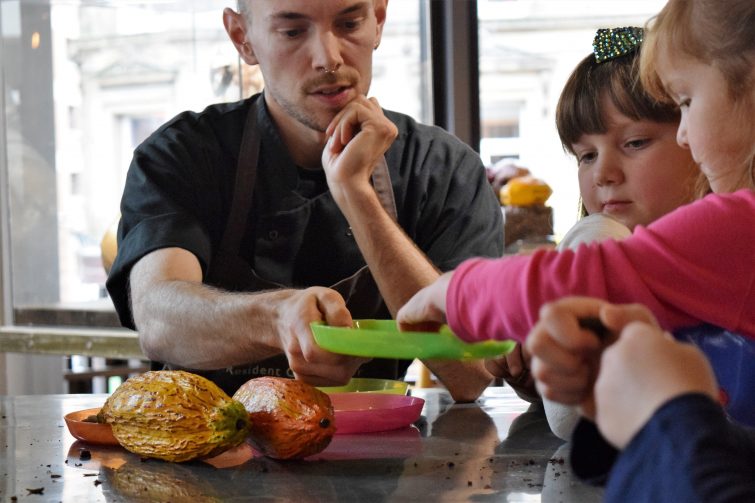 Hotel Chocolat Children's Chocolate Workshops - tasting chocolate