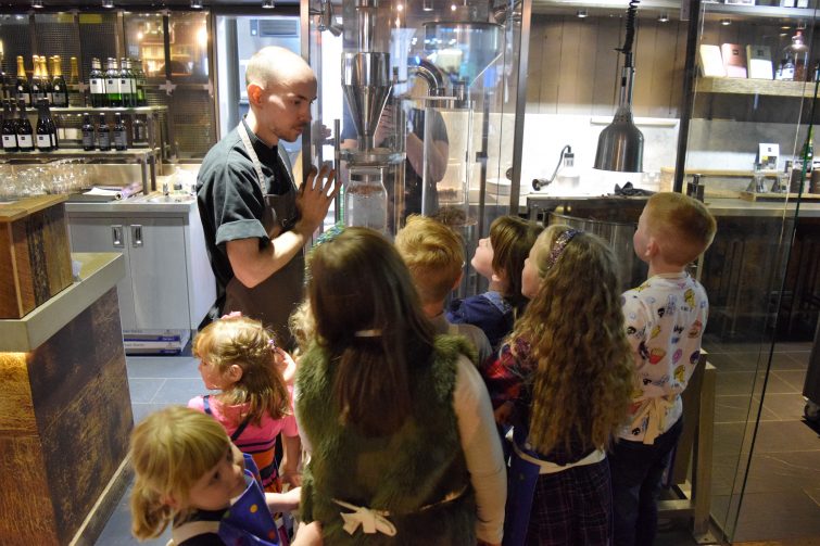 Hotel Chocolat Children's Chocolate Workshops - Roasting machine