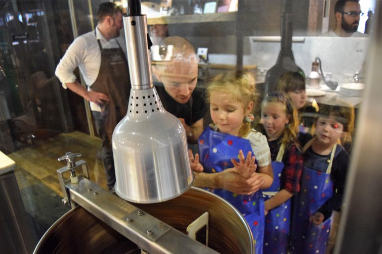 Hotel Chocolat Children's Chocolate Workshops - conch machine