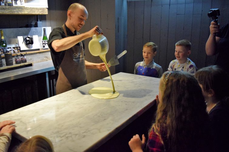 Hotel Chocolat Children's Chocolate Workshops - chocolatier's table