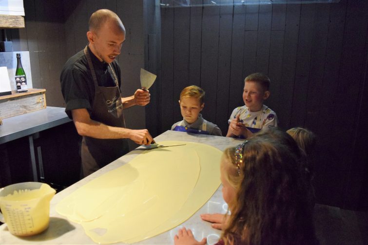Hotel Chocolat Children's Chocolate Workshops - tempering chocolate