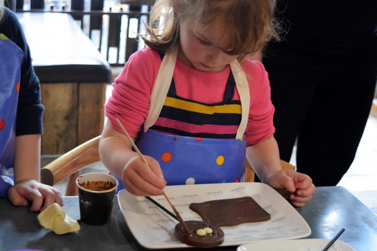 Hotel Chocolat Children's Chocolate Workshops - chocolate self portrait