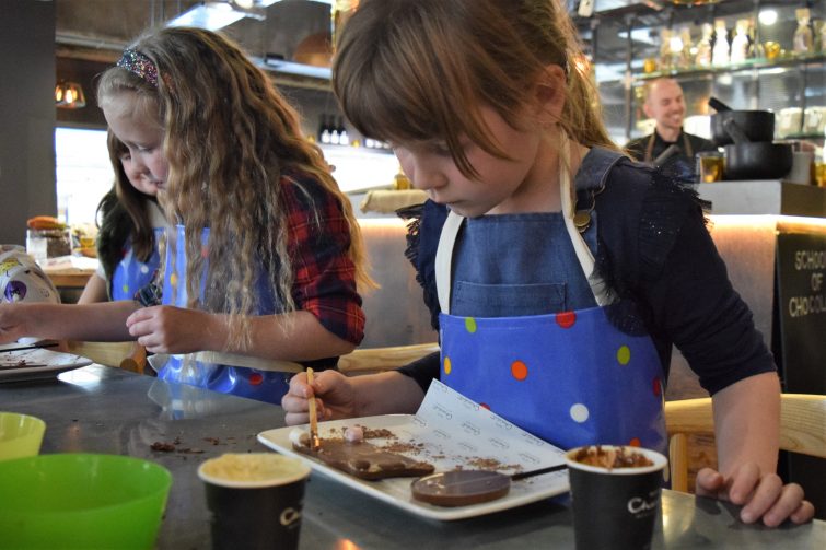 Hotel Chocolat Children's Chocolate Workshops - decorating chocolate